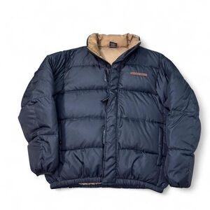 VTG 90s Polo Jeans Ralph Lauren down feather puffer jacket navy blue M mens read